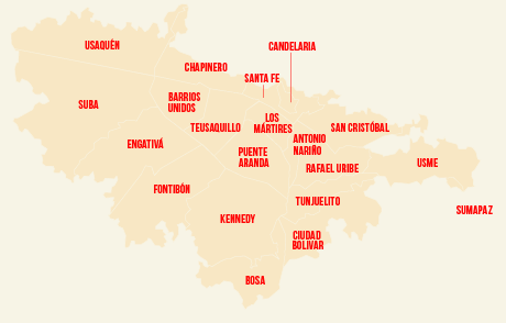 Mapa Bogotá Bogota Map